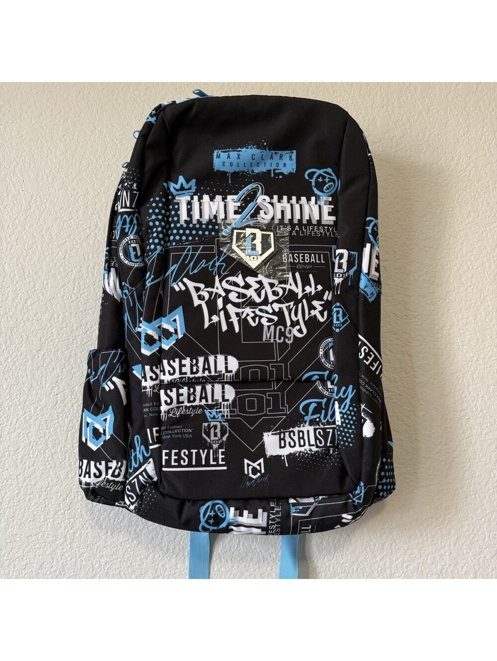 NWT Baseball Lifestyle 101 Max Clark Collection “Time 2 Shine” backpack.